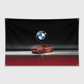Флаг-баннер с принтом BMW в городе Новоалтайск, 100% полиэстер | размер 67 х 109 см, плотность ткани — 95 г/м2; по краям флага есть четыре люверса для крепления | bmw | car | germany | prestige | red | автомобиль | бмв | германия | красный | престиж