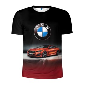 Мужская футболка 3D спортивная с принтом BMW в городе Новоалтайск, 100% полиэстер с улучшенными характеристиками | приталенный силуэт, круглая горловина, широкие плечи, сужается к линии бедра | bmw | car | germany | prestige | red | автомобиль | бмв | германия | красный | престиж