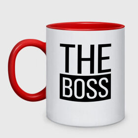 Кружка двухцветная с принтом The boss в городе Новоалтайск, керамика | объем — 330 мл, диаметр — 80 мм. Цветная ручка и кайма сверху, в некоторых цветах — вся внутренняя часть | босс | коллега | коллеге | лучший сотрудник | начальник | офис | офисный планктон | офисный работник | подарок коллеге | работа | сотрудник | сотруднику | шеф | юмор | юмор коллеге