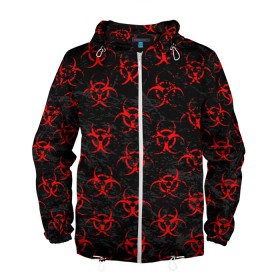 Мужская ветровка 3D с принтом RED BIOHAZARD в городе Новоалтайск, 100% полиэстер | подол и капюшон оформлены резинкой с фиксаторами, два кармана без застежек по бокам, один потайной карман на груди | biohazard | covid 19 | mask | ncov | virus | биохазард | вирус | китай | коронавирус | маска | медицина | медицинская маска | нков | эпидемия