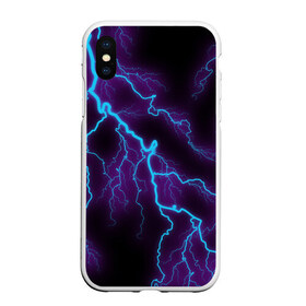 Чехол для iPhone XS Max матовый с принтом МОЛНИЯ в городе Новоалтайск, Силикон | Область печати: задняя сторона чехла, без боковых панелей | Тематика изображения на принте: гроза | гром | молния | небо | неон | неоновый | ночь | природа | разряд | текстура | ток | электричество | яркий