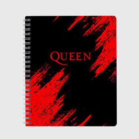 Тетрадь с принтом QUEEN в городе Новоалтайск, 100% бумага | 48 листов, плотность листов — 60 г/м2, плотность картонной обложки — 250 г/м2. Листы скреплены сбоку удобной пружинной спиралью. Уголки страниц и обложки скругленные. Цвет линий — светло-серый
 | queen | квин | мистер робот | музыка | рами малек | рок | фредди меркьюри