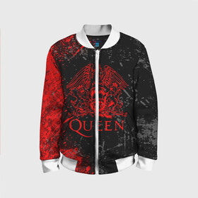 Детский бомбер 3D с принтом QUEEN. в городе Новоалтайск, 100% полиэстер | застегивается на молнию, по бокам два кармана без застежек, мягкие манжеты, по низу бомбера и на воротнике — эластичная резинка | queen | квин | мистер робот | музыка | рами малек | рок | фредди меркьюри