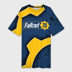 Платье-футболка 3D с принтом FALLOUT_76. в городе Новоалтайск,  |  | 101 | 111 | 13 | 76 | atom cats | bethesda | brotherhood of steel | fallout | nuka cola | tunnel snakes | vault | war | братство стали | война | убежище | фолаут | фоллаут | ядер кола