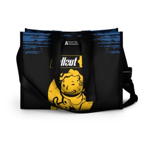 Сумка-шоппер 3D с принтом FALLOUT_76. в городе Новоалтайск, 100% полиэстер | застегивается на металлическую кнопку; внутренний карман застегивается на молнию. Стенки укреплены специальным мягким материалом, чтобы защитить содержимое от несильных ударов
 | 101 | 111 | 13 | 76 | atom cats | bethesda | brotherhood of steel | fallout | nuka cola | tunnel snakes | vault | war | братство стали | война | убежище | фолаут | фоллаут | ядер кола
