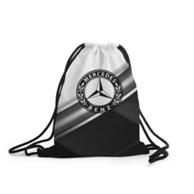 Рюкзак-мешок 3D с принтом MERCEDES-BENZ в городе Новоалтайск, 100% полиэстер | плотность ткани — 200 г/м2, размер — 35 х 45 см; лямки — толстые шнурки, застежка на шнуровке, без карманов и подкладки | Тематика изображения на принте: amg | auto | bmw | honda | jdm | mercedes | nissan | porsche | racing | sport | subar | toyota | автомобил | автомобильные | киа | лексус | марка | машины | митсубиси | ниссан | порше | спорт | субару | тесла | тойота | хонда