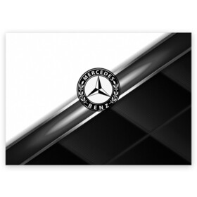 Поздравительная открытка с принтом MERCEDES-BENZ в городе Новоалтайск, 100% бумага | плотность бумаги 280 г/м2, матовая, на обратной стороне линовка и место для марки
 | amg | auto | bmw | honda | jdm | mercedes | nissan | porsche | racing | sport | subar | toyota | автомобил | автомобильные | киа | лексус | марка | машины | митсубиси | ниссан | порше | спорт | субару | тесла | тойота | хонда