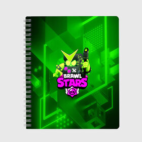 Тетрадь с принтом BRAWL STARS8 BIT VIRUS в городе Новоалтайск, 100% бумага | 48 листов, плотность листов — 60 г/м2, плотность картонной обложки — 250 г/м2. Листы скреплены сбоку удобной пружинной спиралью. Уголки страниц и обложки скругленные. Цвет линий — светло-серый
 | 8 bit | bibi | brawl stars | brock | bull | crow | dinomike | el primo | leon | mobile game | nita | poko | ricochet | sandy | shally | stars | tara | бравл старс | ворон | леон | мобильные игры