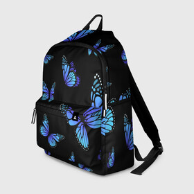 Рюкзак 3D с принтом НЕОНОВЫЕ БАБОЧКИ | BUTTERFLY NEON в городе Новоалтайск, 100% полиэстер | лямки с регулируемой длиной, сверху петелька, чтобы рюкзак можно было повесить на вешалку. Основное отделение закрывается на молнию, как и внешний карман. Внутри два дополнительных кармана, один из которых закрывается на молнию. По бокам два дополнительных кармашка | animals | blue | butterflies | game | insects | life is strange | moth | wings | бабочки | животные | игра | крылья | мотылек | насекомые