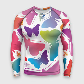 Мужской рашгард 3D с принтом БАБОЧКИ ПАТТЕРН | BUTTERFLY PATTERN в городе Новоалтайск,  |  | butterflies | butterfly | spring | бабочка | бобочки | весна | животные | красиво | крыло | мотыльки | насекомое | насекомые | чешуекрылые