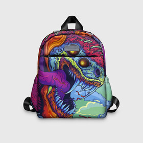 Детский рюкзак 3D с принтом CS GO HYPERBEAST | КС ГО ХАЙПЕРБИСТ в городе Новоалтайск, 100% полиэстер | лямки с регулируемой длиной, сверху петелька, чтобы рюкзак можно было повесить на вешалку. Основное отделение закрывается на молнию, как и внешний карман. Внутри дополнительный карман. По бокам два дополнительных кармашка | Тематика изображения на принте: abstraction | geometry | hexagon | hyperbeast | neon | paints | stripes | texture | triangle | абстракция | брызги | геометрия | краски | неон | неоновый | соты | текстура