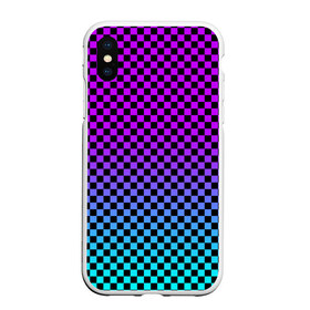 Чехол для iPhone XS Max матовый с принтом НЕОНОВАЯ ШАХМАТКА в городе Новоалтайск, Силикон | Область печати: задняя сторона чехла, без боковых панелей | biohazard | checkboard | covid 19 | mask | ncov | virus | биохазард | вирус | квадраты | китай | коронавирус | краски | маска | медицина | медицинская маска | нков | шахматка | шахматы | эпидемия