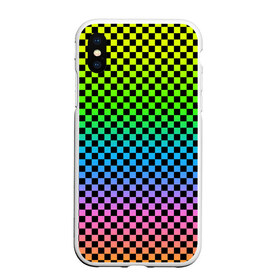 Чехол для iPhone XS Max матовый с принтом РАДУЖНАЯ ШАХМАТКА в городе Новоалтайск, Силикон | Область печати: задняя сторона чехла, без боковых панелей | biohazard | checkboard | covid 19 | mask | ncov | virus | биохазард | вирус | квадраты | китай | коронавирус | краски | маска | медицина | медицинская маска | нков | шахматка | шахматы | эпидемия