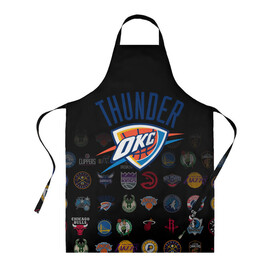 Фартук 3D с принтом Oklahoma City Thunder (2) в городе Новоалтайск, 100% полиэстер | общий размер — 65 х 85 см, ширина нагрудника — 26 см, горловина — 53 см, длина завязок — 54 см, общий обхват в поясе — 173 см. Принт на завязках и на горловине наносится с двух сторон, на основной части фартука — только с внешней стороны | ball | basketball | sport | streetball | thunder | баскетбол | мяч | нба | спорт | стритбол | тандер