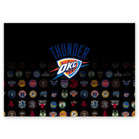 Поздравительная открытка с принтом Oklahoma City Thunder (2) в городе Новоалтайск, 100% бумага | плотность бумаги 280 г/м2, матовая, на обратной стороне линовка и место для марки
 | Тематика изображения на принте: ball | basketball | sport | streetball | thunder | баскетбол | мяч | нба | спорт | стритбол | тандер