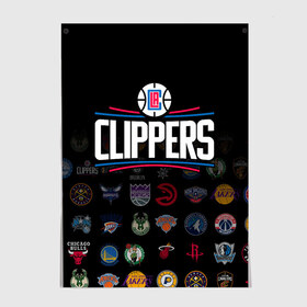 Постер с принтом Los Angeles Clippers (2) в городе Новоалтайск, 100% бумага
 | бумага, плотность 150 мг. Матовая, но за счет высокого коэффициента гладкости имеет небольшой блеск и дает на свету блики, но в отличии от глянцевой бумаги не покрыта лаком | ball | basketball | clippers | sport | streetball | баскетбол | клипперс | мяч | нба | спорт | стритбол