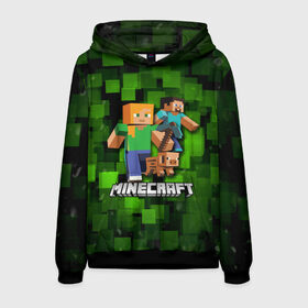 Мужская толстовка 3D с принтом Minecraft Майнкрафт в городе Новоалтайск, 100% полиэстер | двухслойный капюшон со шнурком для регулировки, мягкие манжеты на рукавах и по низу толстовки, спереди карман-кенгуру с мягким внутренним слоем. | creeper | earth | game | minecraft | minecraft earth | блоки | грифер | игры | квадраты | компьютерная игра | крипер | маинкрафт | майн | майнкравт | майнкрафт