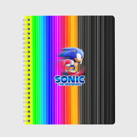 Тетрадь с принтом SONIC 2020 в городе Новоалтайск, 100% бумага | 48 листов, плотность листов — 60 г/м2, плотность картонной обложки — 250 г/м2. Листы скреплены сбоку удобной пружинной спиралью. Уголки страниц и обложки скругленные. Цвет линий — светло-серый
 | Тематика изображения на принте: hedgehog | metal sonic | silver | silver the hedgehog | sonic | sonic boom | sonic the hedgehog | ёж сонник | игры | соник | фильмы