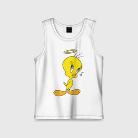 Детская майка хлопок с принтом Твити и Сильвестр в городе Новоалтайск,  |  | looney tunes | sylvester | tweety | vdzabma | луни тюнз | сильвестр | твити