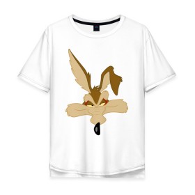 Мужская футболка хлопок Oversize с принтом Wile E. Coyote в городе Новоалтайск, 100% хлопок | свободный крой, круглый ворот, “спинка” длиннее передней части | looney tunes | vdzabma | wile e. coyote | вайл и. койот | луни тюнз | хитрый койот