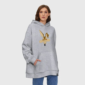 Худи SuperOversize хлопок с принтом Wile E. Coyote в городе Новоалтайск, 70% хлопок, 30% полиэстер, мягкий начес внутри | карман-кенгуру, эластичная резинка на манжетах и по нижней кромке, двухслойный капюшон
 | looney tunes | vdzabma | wile e. coyote | вайл и. койот | луни тюнз | хитрый койот