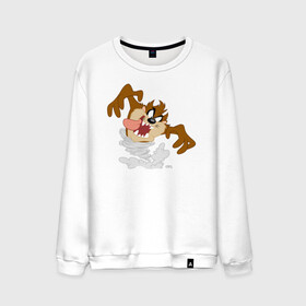 Мужской свитшот хлопок с принтом Таз в городе Новоалтайск, 100% хлопок |  | looney tunes | tasmanian devil | taz | vdzabma | луни тюнз | таз | тасманский дьявол