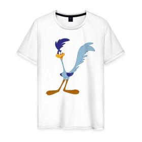 Мужская футболка хлопок с принтом The Road Runner в городе Новоалтайск, 100% хлопок | прямой крой, круглый вырез горловины, длина до линии бедер, слегка спущенное плечо. | looney tunes | the road runner | vdzabma | дорожный бегун | луни тюнз | роудраннер