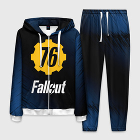 Мужской костюм 3D с принтом FALLOUT_76. в городе Новоалтайск, 100% полиэстер | Манжеты и пояс оформлены тканевой резинкой, двухслойный капюшон со шнурком для регулировки, карманы спереди | 101 | 111 | 13 | 76 | atom cats | bethesda | brotherhood of steel | fallout | nuka cola | tunnel snakes | vault | war | братство стали | война | убежище | фолаут | фоллаут | ядер кола