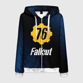 Мужская толстовка 3D на молнии с принтом FALLOUT_76 в городе Новоалтайск, 100% полиэстер | длина до линии бедра, манжеты и пояс оформлены мягкой тканевой резинкой, двухслойный капюшон со шнурком для регулировки, спереди молния, по бокам два кармана | 101 | 111 | 13 | 76 | atom cats | bethesda | brotherhood of steel | fallout | nuka cola | tunnel snakes | vault | war | братство стали | война | убежище | фолаут | фоллаут | ядер кола