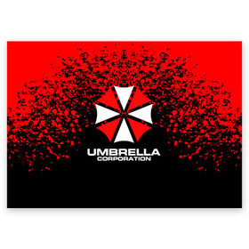 Поздравительная открытка с принтом Umbrella Corporation. в городе Новоалтайск, 100% бумага | плотность бумаги 280 г/м2, матовая, на обратной стороне линовка и место для марки
 | Тематика изображения на принте: resident evil | umbrella corporation | амбрелла | амбрелла корпорейшн | вирус | вымышленная военная и фармацевтическая корпорация | игра | умбрелла