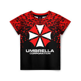Детская футболка 3D с принтом Umbrella Corporation. в городе Новоалтайск, 100% гипоаллергенный полиэфир | прямой крой, круглый вырез горловины, длина до линии бедер, чуть спущенное плечо, ткань немного тянется | resident evil | umbrella corporation | амбрелла | амбрелла корпорейшн | вирус | вымышленная военная и фармацевтическая корпорация | игра | умбрелла