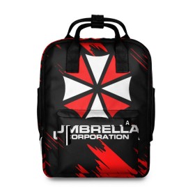 Женский рюкзак 3D с принтом Umbrella Corporation. в городе Новоалтайск, 100% полиэстер | лямки с регулируемой длиной, сверху ручки, чтобы рюкзак нести как сумку. Основное отделение закрывается на молнию, как и внешний карман. Внутри два дополнительных кармана, один из которых закрывается на молнию. По бокам два дополнительных кармашка, куда поместится маленькая бутылочка
 | resident evil | umbrella corporation | амбрелла | амбрелла корпорейшн | вирус | вымышленная военная и фармацевтическая корпорация | игра | умбрелла