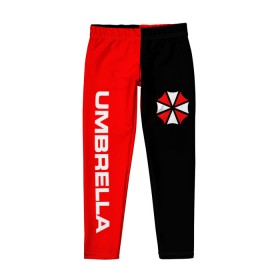 Детские леггинсы 3D с принтом Umbrella Corporation. в городе Новоалтайск, полиэстер 85%, спандекс 15% | эластичный пояс, зауженный крой | resident evil | umbrella corporation | амбрелла | амбрелла корпорейшн | вирус | вымышленная военная и фармацевтическая корпорация | игра | умбрелла