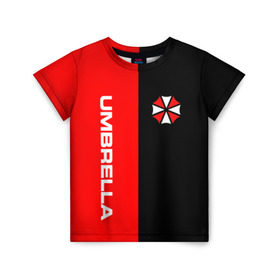 Детская футболка 3D с принтом Umbrella Corporation. в городе Новоалтайск, 100% гипоаллергенный полиэфир | прямой крой, круглый вырез горловины, длина до линии бедер, чуть спущенное плечо, ткань немного тянется | resident evil | umbrella corporation | амбрелла | амбрелла корпорейшн | вирус | вымышленная военная и фармацевтическая корпорация | игра | умбрелла