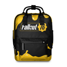 Женский рюкзак 3D с принтом FALLOUT_76. в городе Новоалтайск, 100% полиэстер | лямки с регулируемой длиной, сверху ручки, чтобы рюкзак нести как сумку. Основное отделение закрывается на молнию, как и внешний карман. Внутри два дополнительных кармана, один из которых закрывается на молнию. По бокам два дополнительных кармашка, куда поместится маленькая бутылочка
 | Тематика изображения на принте: 101 | 111 | 13 | 76 | atom cats | bethesda | brotherhood of steel | fallout | nuka cola | tunnel snakes | vault | war | братство стали | война | убежище | фолаут | фоллаут | ядер кола