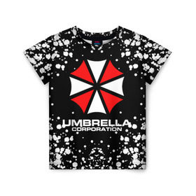Детская футболка 3D с принтом Umbrella Corporation. в городе Новоалтайск, 100% гипоаллергенный полиэфир | прямой крой, круглый вырез горловины, длина до линии бедер, чуть спущенное плечо, ткань немного тянется | resident evil | umbrella corporation | амбрелла | амбрелла корпорейшн | вирус | вымышленная военная и фармацевтическая корпорация | игра | умбрелла