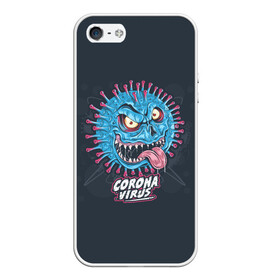 Чехол для iPhone 5/5S матовый с принтом corona virus monster в городе Новоалтайск, Силикон | Область печати: задняя сторона чехла, без боковых панелей | 19 | 19. повязка | bacteria | corona | covid | monster | virus | анти | бактерия | вирус | ковид | корона | короно | маска | медицинская | монстер | монстр | рожица