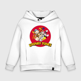 Детское худи Oversize хлопок с принтом Looney Tunes в городе Новоалтайск, френч-терри — 70% хлопок, 30% полиэстер. Мягкий теплый начес внутри —100% хлопок | боковые карманы, эластичные манжеты и нижняя кромка, капюшон на магнитной кнопке | Тематика изображения на принте: bugs bunny | daffy duck | looney tunes | sylvester | tasmanian devil | taz | tweety | vdzabma | багз банни | даффи дак | луни тюнз | сильвестр | таз | тасманский дьявол | твити