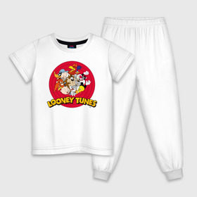 Детская пижама хлопок с принтом Looney Tunes в городе Новоалтайск, 100% хлопок |  брюки и футболка прямого кроя, без карманов, на брюках мягкая резинка на поясе и по низу штанин
 | bugs bunny | daffy duck | looney tunes | sylvester | tasmanian devil | taz | tweety | vdzabma | багз банни | даффи дак | луни тюнз | сильвестр | таз | тасманский дьявол | твити