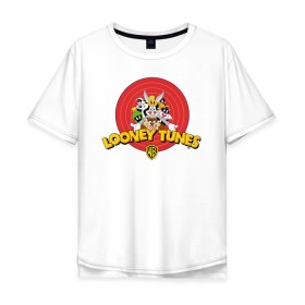 Мужская футболка хлопок Oversize с принтом Looney Tunes в городе Новоалтайск, 100% хлопок | свободный крой, круглый ворот, “спинка” длиннее передней части | bugs bunny | daffy duck | looney tunes | sylvester | tasmanian devil | taz | tweety | vdzabma | багз банни | даффи дак | луни тюнз | сильвестр | таз | тасманский дьяво | твити
