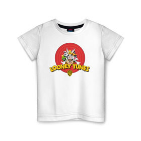 Детская футболка хлопок с принтом Looney Tunes в городе Новоалтайск, 100% хлопок | круглый вырез горловины, полуприлегающий силуэт, длина до линии бедер | Тематика изображения на принте: bugs bunny | daffy duck | looney tunes | sylvester | tasmanian devil | taz | tweety | vdzabma | багз банни | даффи дак | луни тюнз | сильвестр | таз | тасманский дьяво | твити