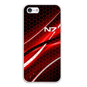 Чехол для iPhone 5/5S матовый с принтом MASS EFFECT N7 в городе Новоалтайск, Силикон | Область печати: задняя сторона чехла, без боковых панелей | bioware | n7 | shepard | броня | жнецы | костюм | масс эффект | н7 | стальная броня | шепард | эффект массы
