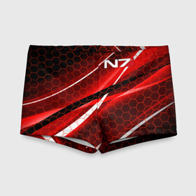 Детские купальные плавки 3D с принтом MASS EFFECT N7 в городе Новоалтайск, Полиэстер 85%, Спандекс 15% | Слитный крой, подклад по переду изделия, узкие бретели | bioware | n7 | shepard | броня | жнецы | костюм | масс эффект | н7 | стальная броня | шепард | эффект массы