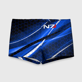 Детские купальные плавки 3D с принтом MASS EFFECT N7 в городе Новоалтайск, Полиэстер 85%, Спандекс 15% | Слитный крой, подклад по переду изделия, узкие бретели | bioware | n7 | shepard | броня | жнецы | костюм | масс эффект | н7 | стальная броня | шепард | эффект массы