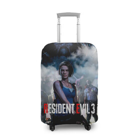 Чехол для чемодана 3D с принтом RESIDENT EVIL 3. в городе Новоалтайск, 86% полиэфир, 14% спандекс | двустороннее нанесение принта, прорези для ручек и колес | ada wong | biohazard | leon | nemesis | project resistance | raccoon city | re2 | resident evil 3 | rpd | stars | umbrella | ада вонг | амбрелла | немесис | ужасы