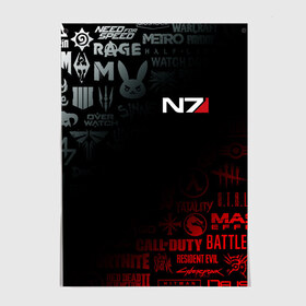 Постер с принтом MASS EFFECT N7 в городе Новоалтайск, 100% бумага
 | бумага, плотность 150 мг. Матовая, но за счет высокого коэффициента гладкости имеет небольшой блеск и дает на свету блики, но в отличии от глянцевой бумаги не покрыта лаком | beyond good and evil | brawl stars | call of duty | cyberpunk 2077 | death stranding | detroit become human | fortnite | tes | the elder scrolls | war | киберпанк 2077 | масс эффект | фортнайт
