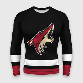 Мужской рашгард 3D с принтом Аризона Койотис в городе Новоалтайск,  |  | arizona | arizona coyotes | coyotes | hockey | nhl | usa | аризона | аризона койотис | койотис | нхл | спорт | сша | феникс | финикс койотс | хоккей | шайба