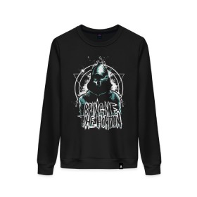 Женский свитшот хлопок с принтом Bring Me The Horizon в городе Новоалтайск, 100% хлопок | прямой крой, круглый вырез, на манжетах и по низу широкая трикотажная резинка  | bmth | bring me | bring me the horizon | bring me the horizont | doomed | hardcore | rock | бринг ми | бринг ми зе | бринг ми зе хоризон | музыка | рок