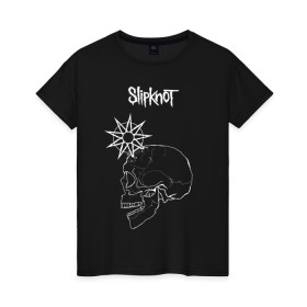 Женская футболка хлопок с принтом Slipknot в городе Новоалтайск, 100% хлопок | прямой крой, круглый вырез горловины, длина до линии бедер, слегка спущенное плечо | band | corey taylor | jim root | metal | mick thomson | slipknot | альтернативный | глэм | готик | гранж | грув | кори тейлор | крис фен | метал | музыка | пост | рок | слайпкнот | слипкнот | слипнот | хард