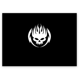 Поздравительная открытка с принтом THE OFFSPRING  в городе Новоалтайск, 100% бумага | плотность бумаги 280 г/м2, матовая, на обратной стороне линовка и место для марки
 | america | offsrping | the offspring | usa | америка | атом уиллард | грег к | декстер холланд | джеймс лилья | нудлс | огонь | офспринг | оффспринг | пит парада | пламя | рон уэлти | сша | череп